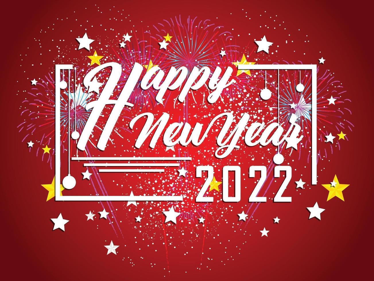 Happy New Year 2022 with fireworks backgrounds vector