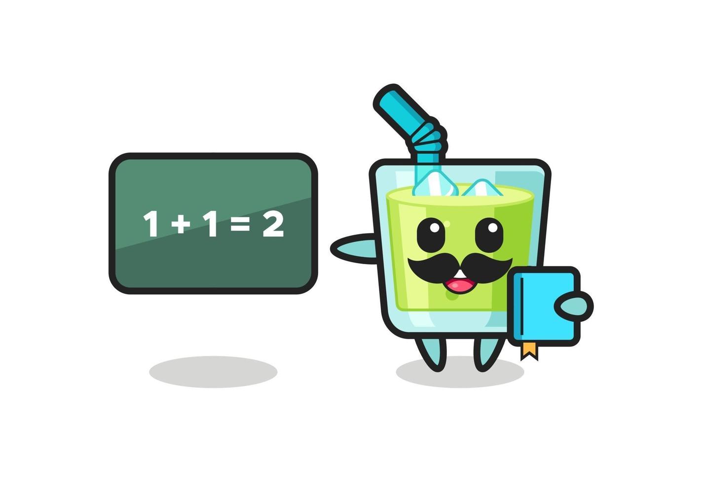 Illustration of melon juice character as a teacher vector