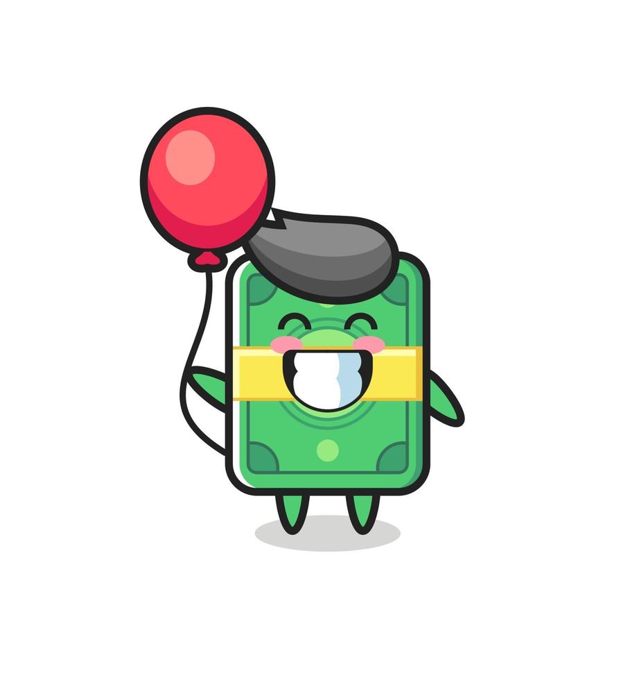 money mascot illustration is playing balloon vector