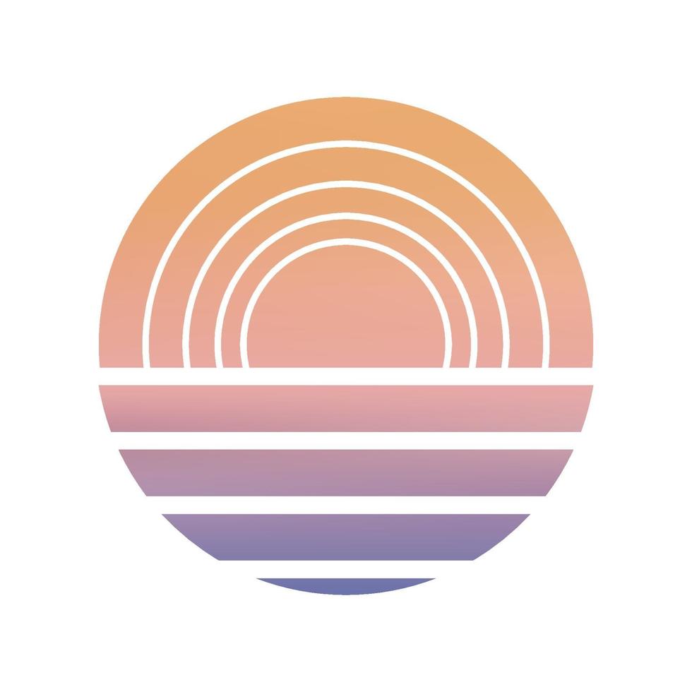 Design of Sunset striped backdrop. vector