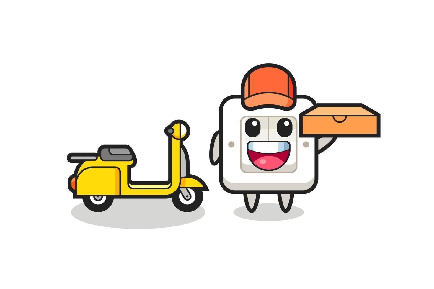 Character Illustration of light switch as a pizza deliveryman vector