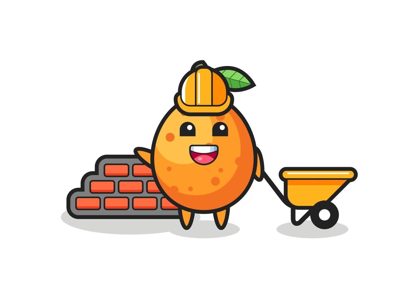 personaje de dibujos animados de kumquat como constructor vector