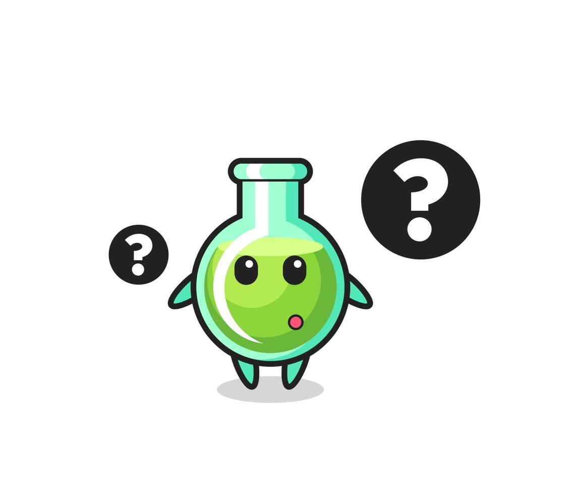 Cartoon Illustration of lab beakers with the question mark vector
