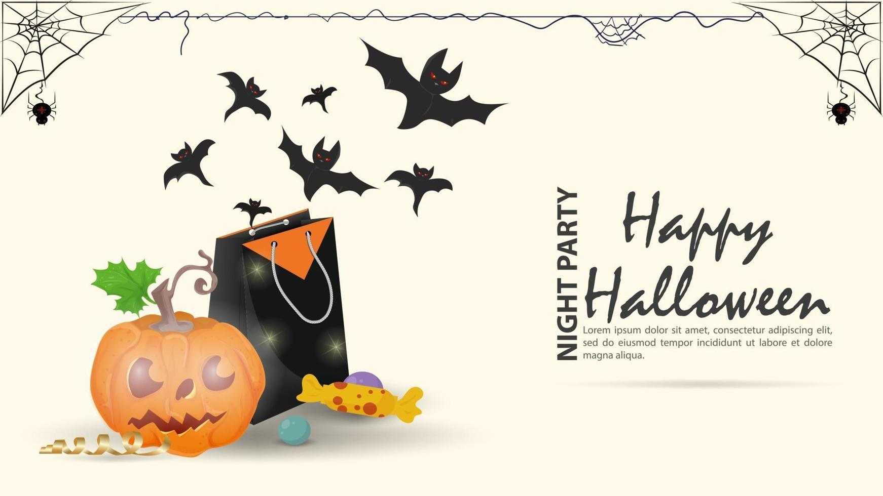 Bats fly out of a package of gifts for the Halloween vector