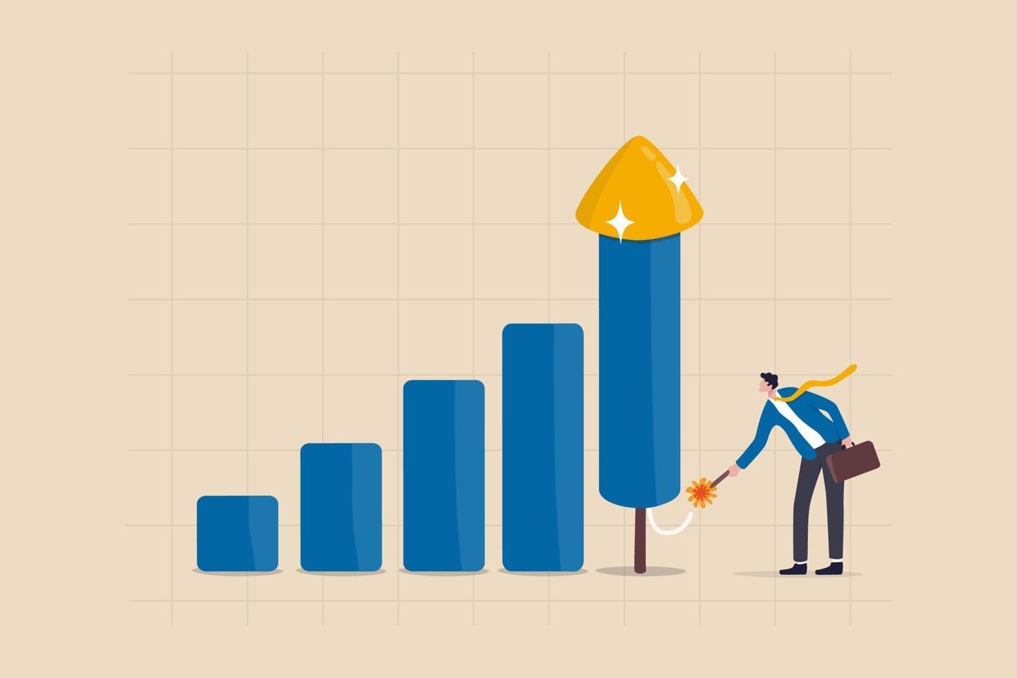 Grow your business, boost investment profit or earnings, growth vector