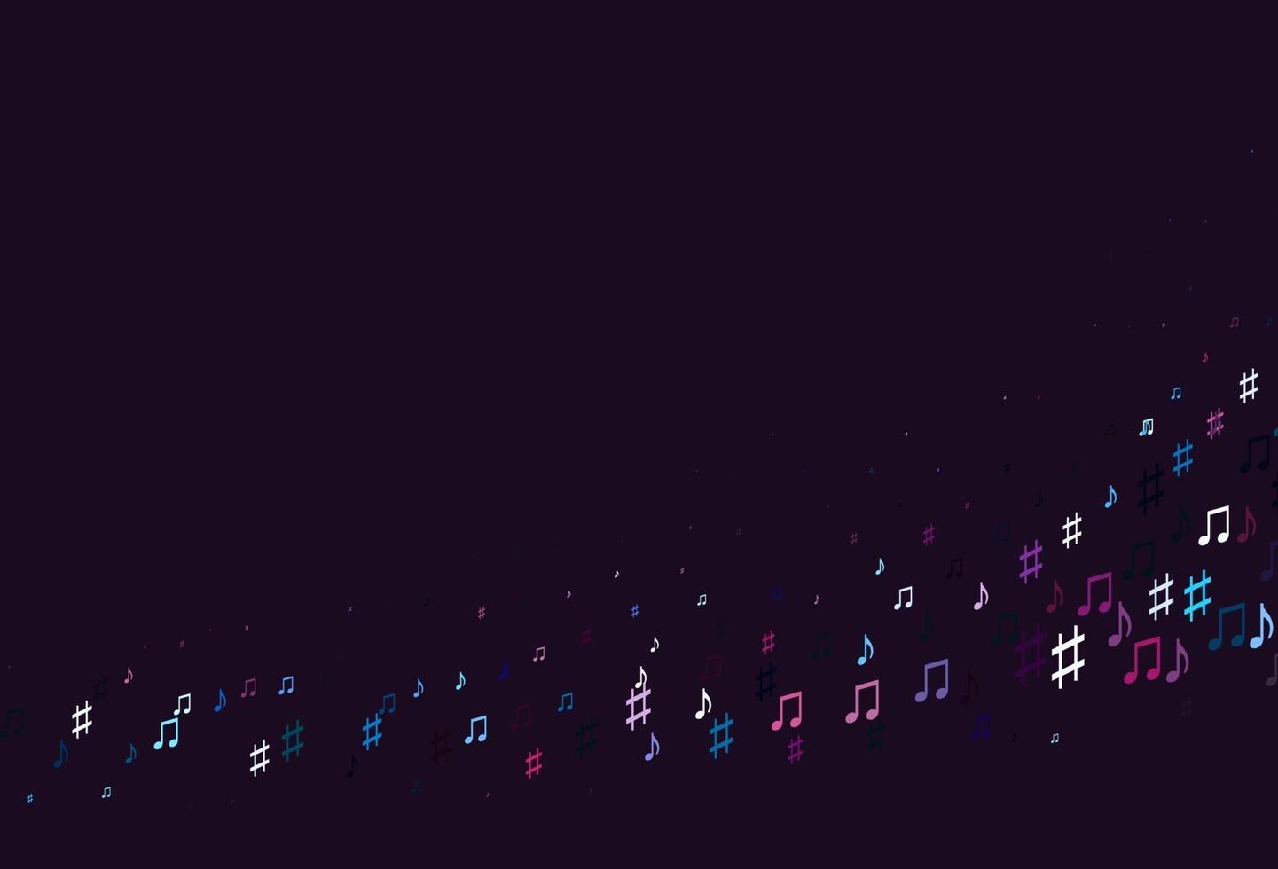 Fondo de vector azul claro, rojo con símbolos musicales.