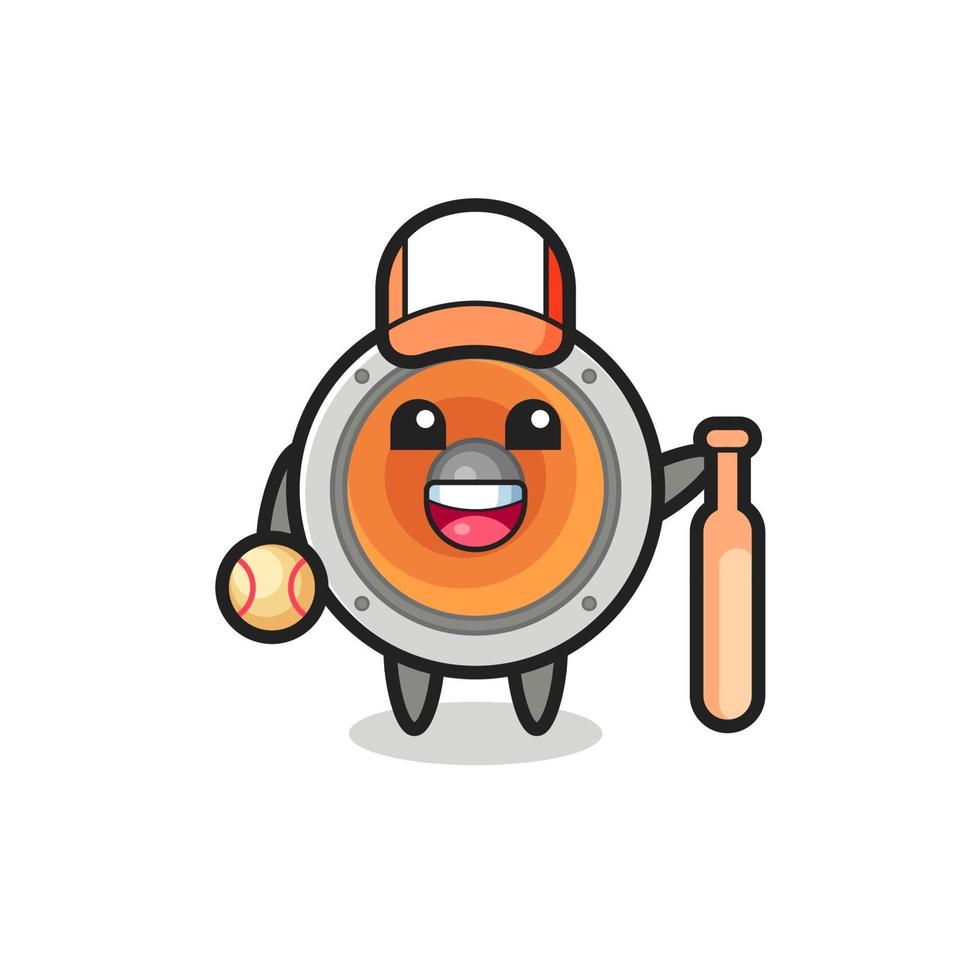 Cartoon character of loudspeaker as a baseball player vector