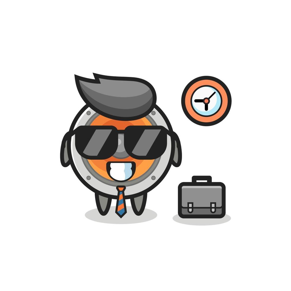 Cartoon mascot of loudspeaker as a businessman vector