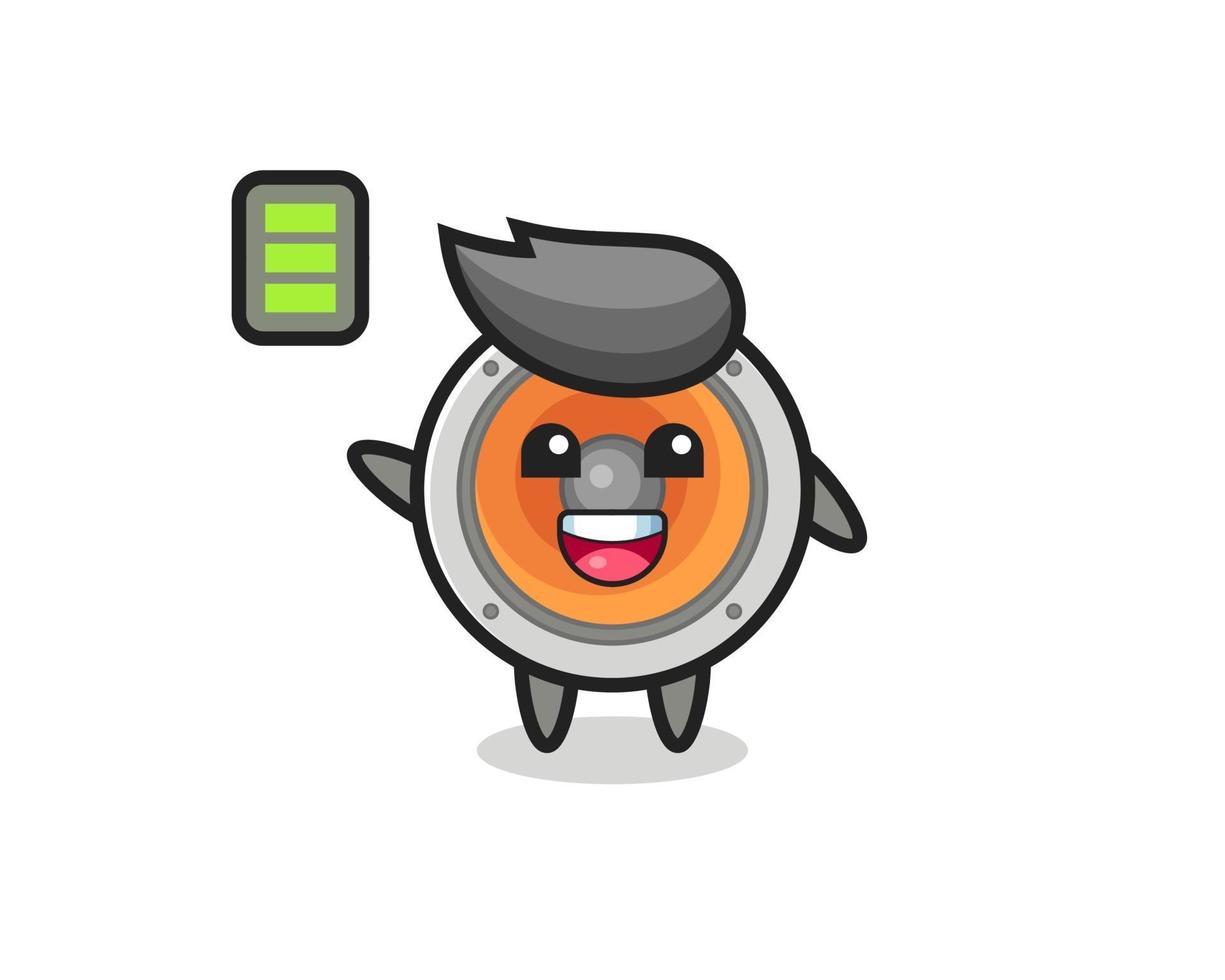 loudspeaker mascot character with energetic gesture vector