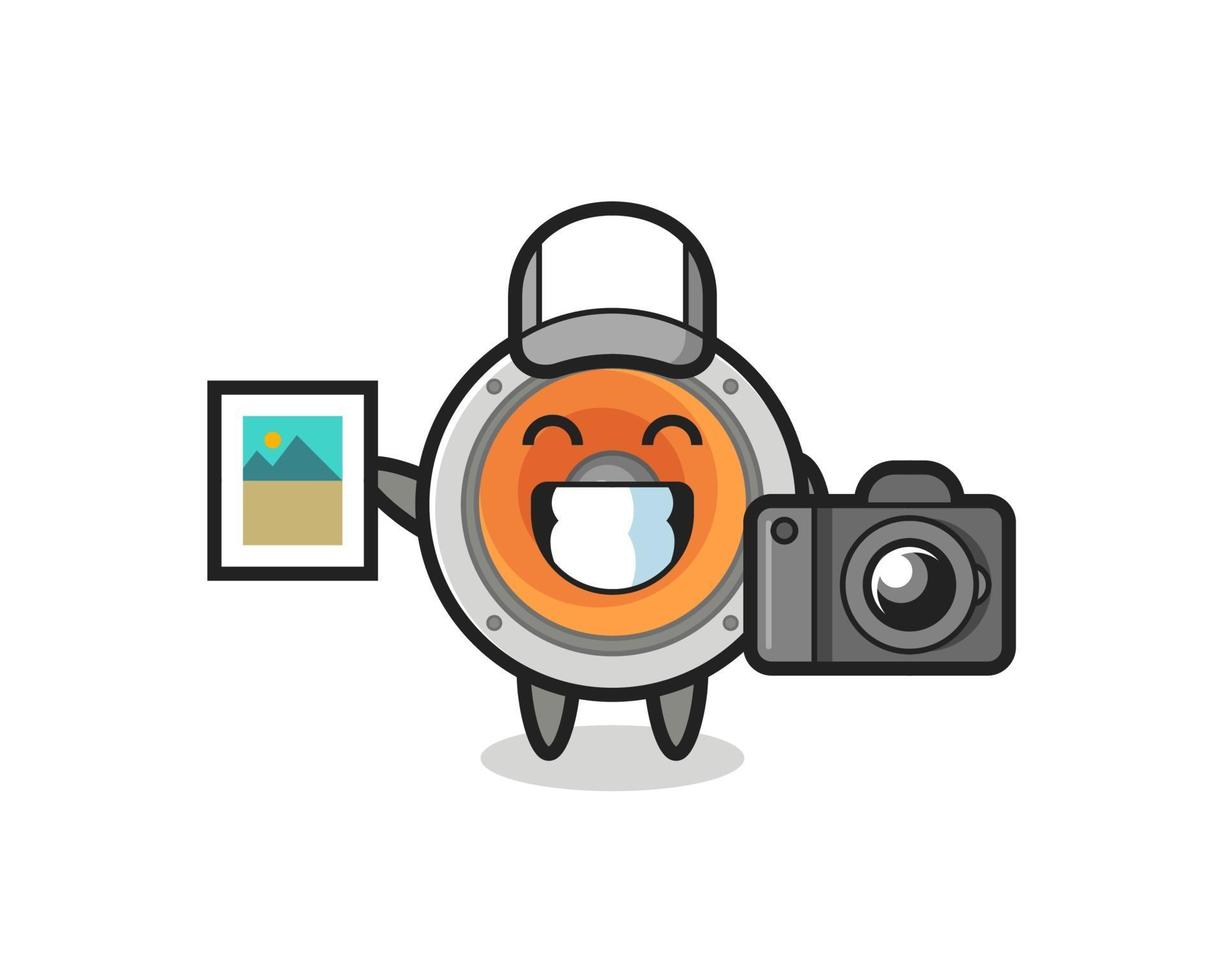 Character Illustration of loudspeaker as a photographer vector
