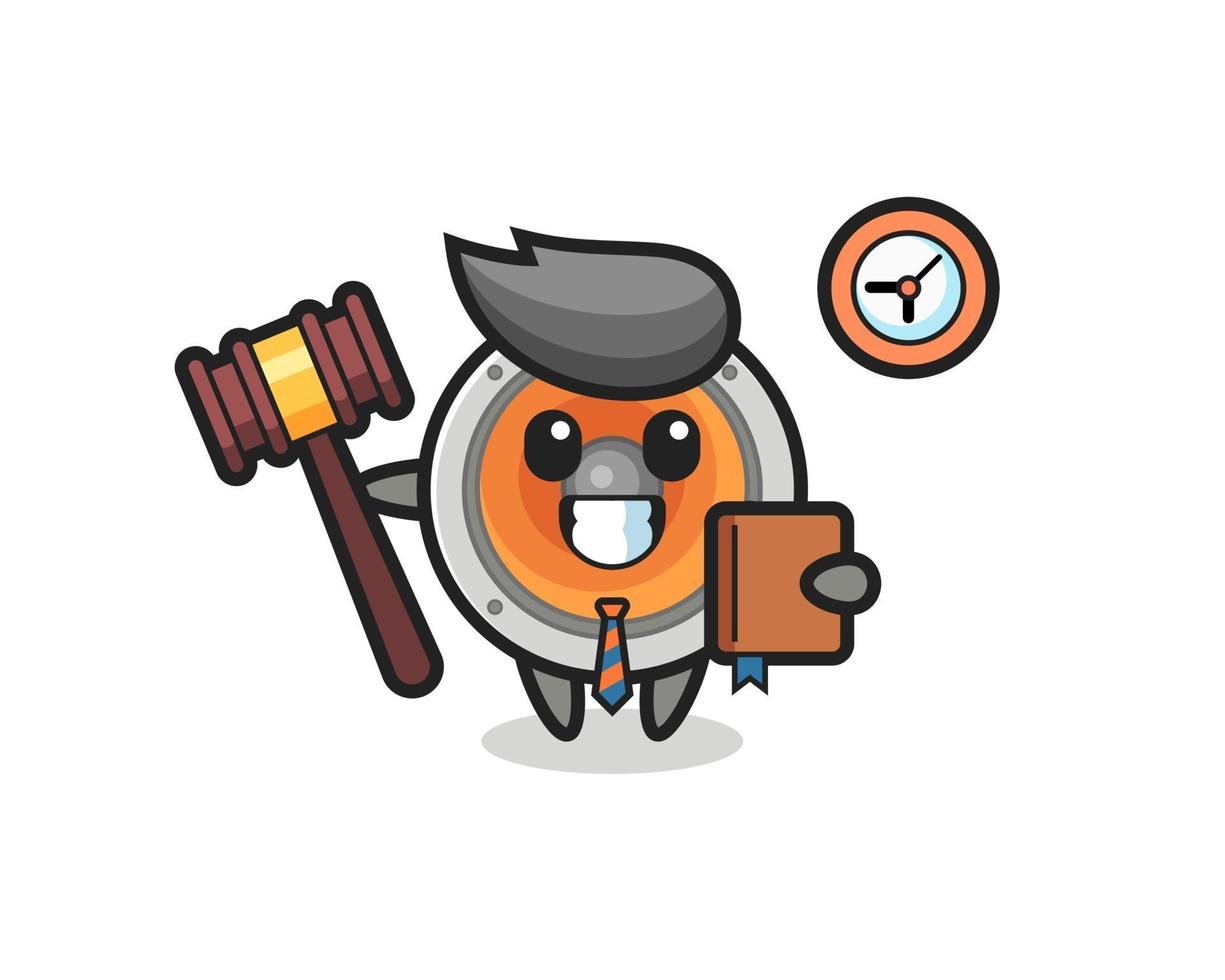 Mascot cartoon of loudspeaker as a judge vector