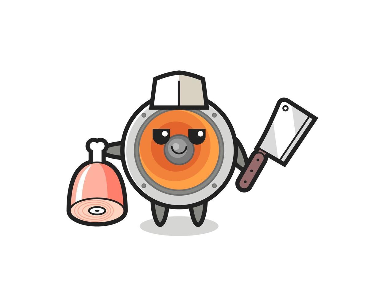 Illustration of loudspeaker character as a butcher vector