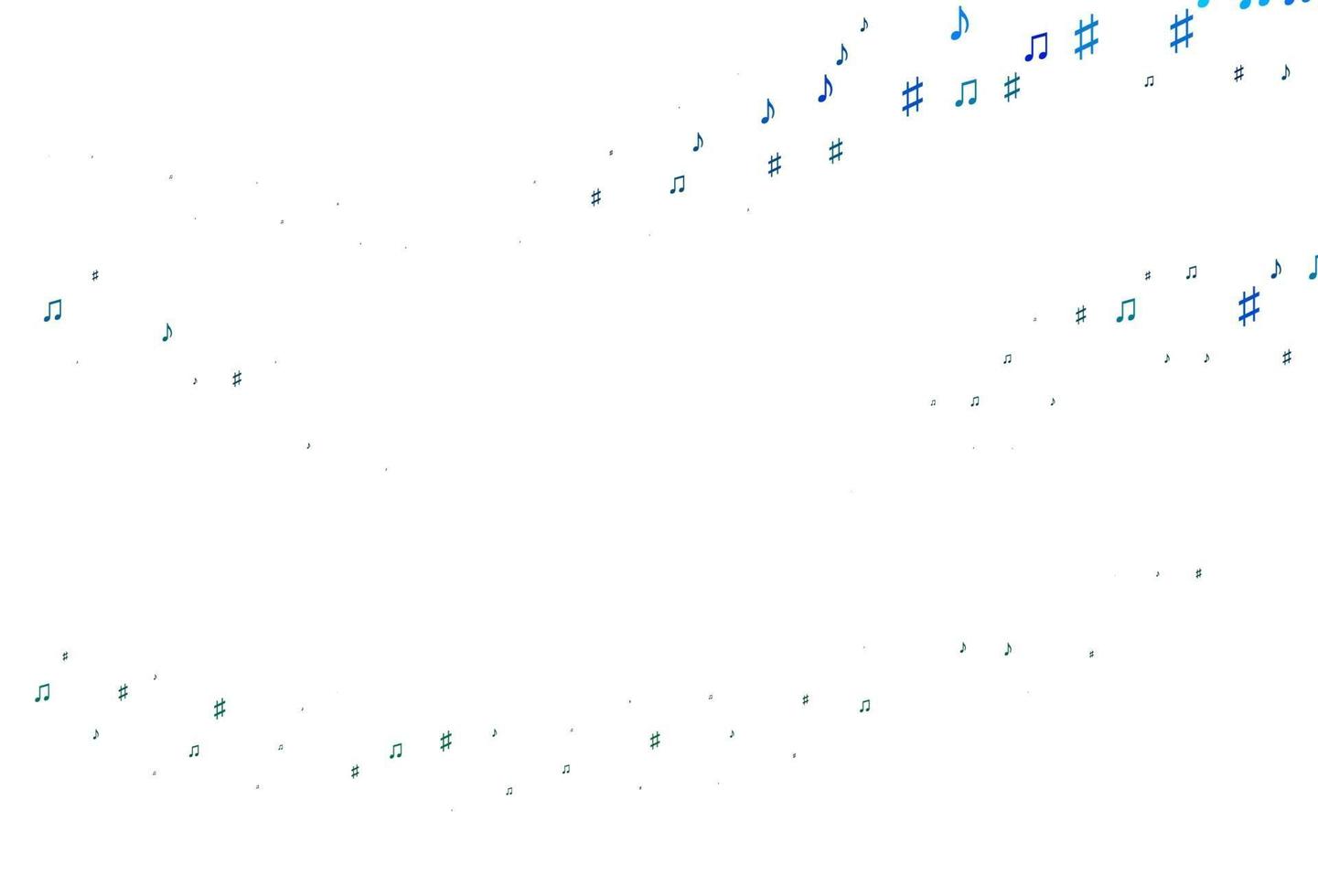 Light Blue, Green vector pattern with music elements.