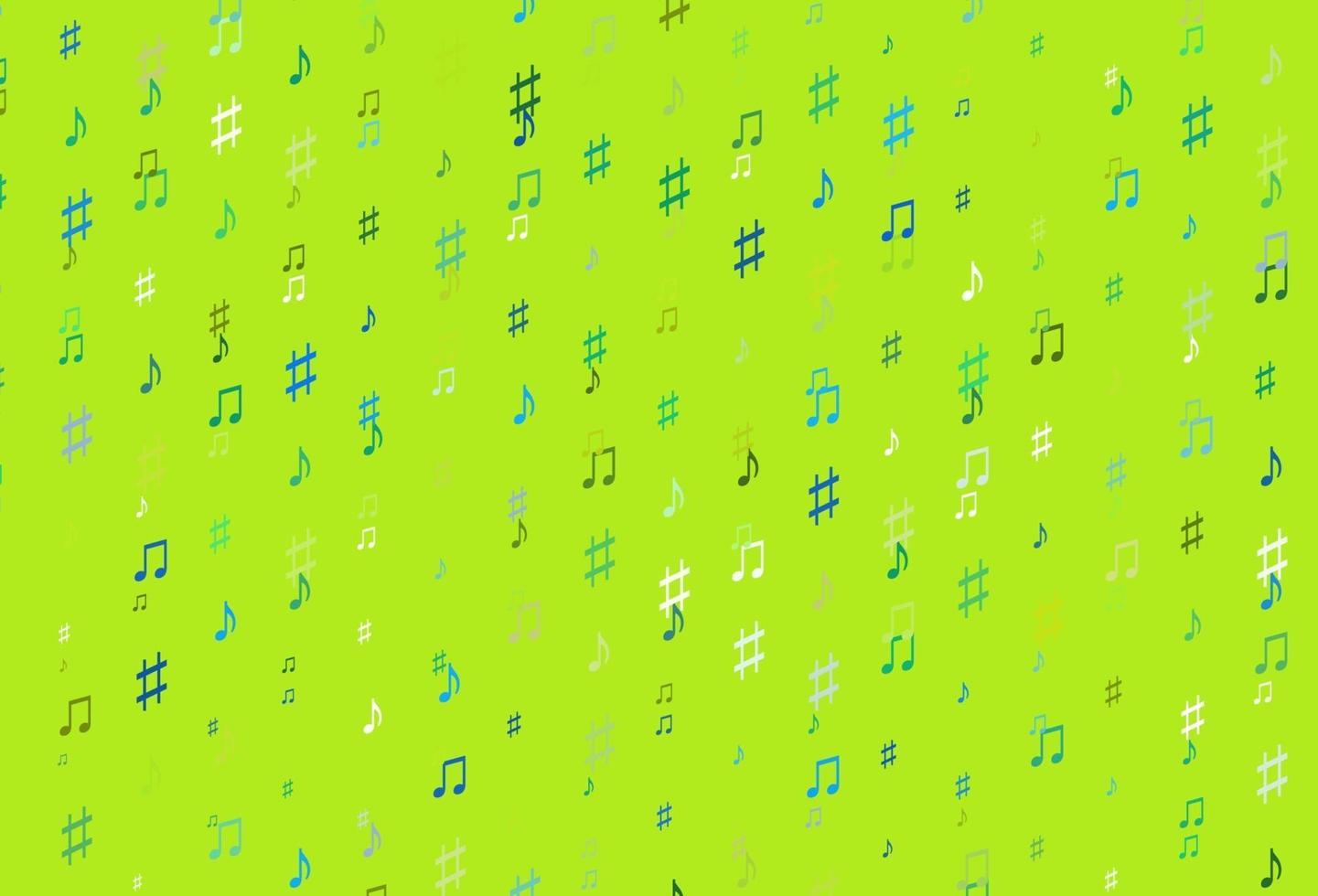 Light Blue, Yellow vector texture with musical notes.