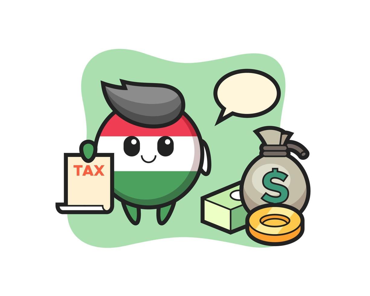 Character cartoon of hungary flag badge as a accountant vector