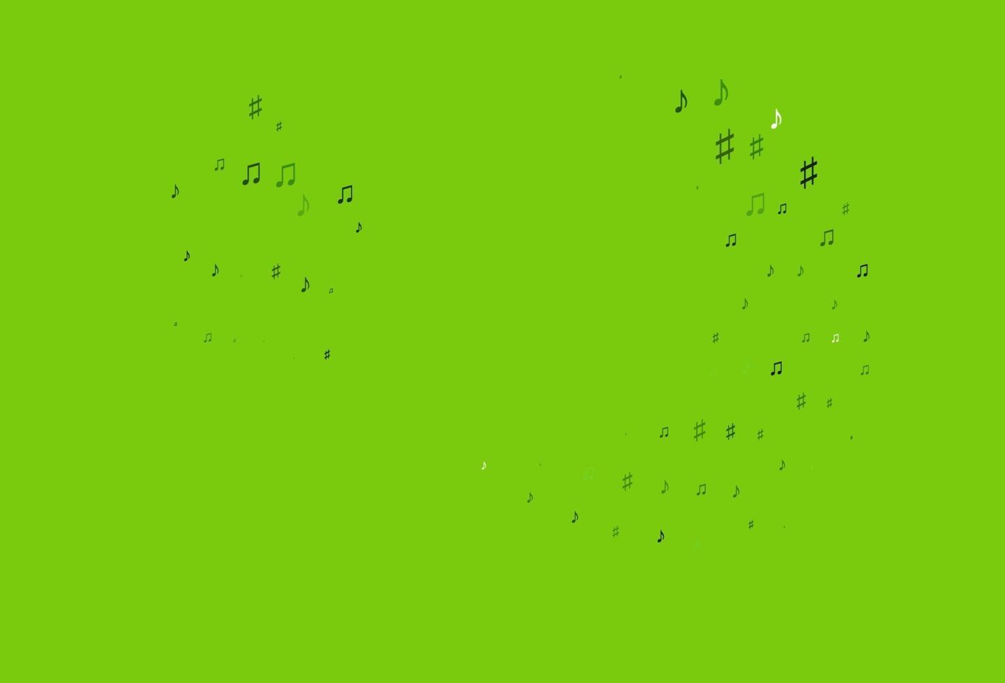 Light Green vector texture with musical notes.