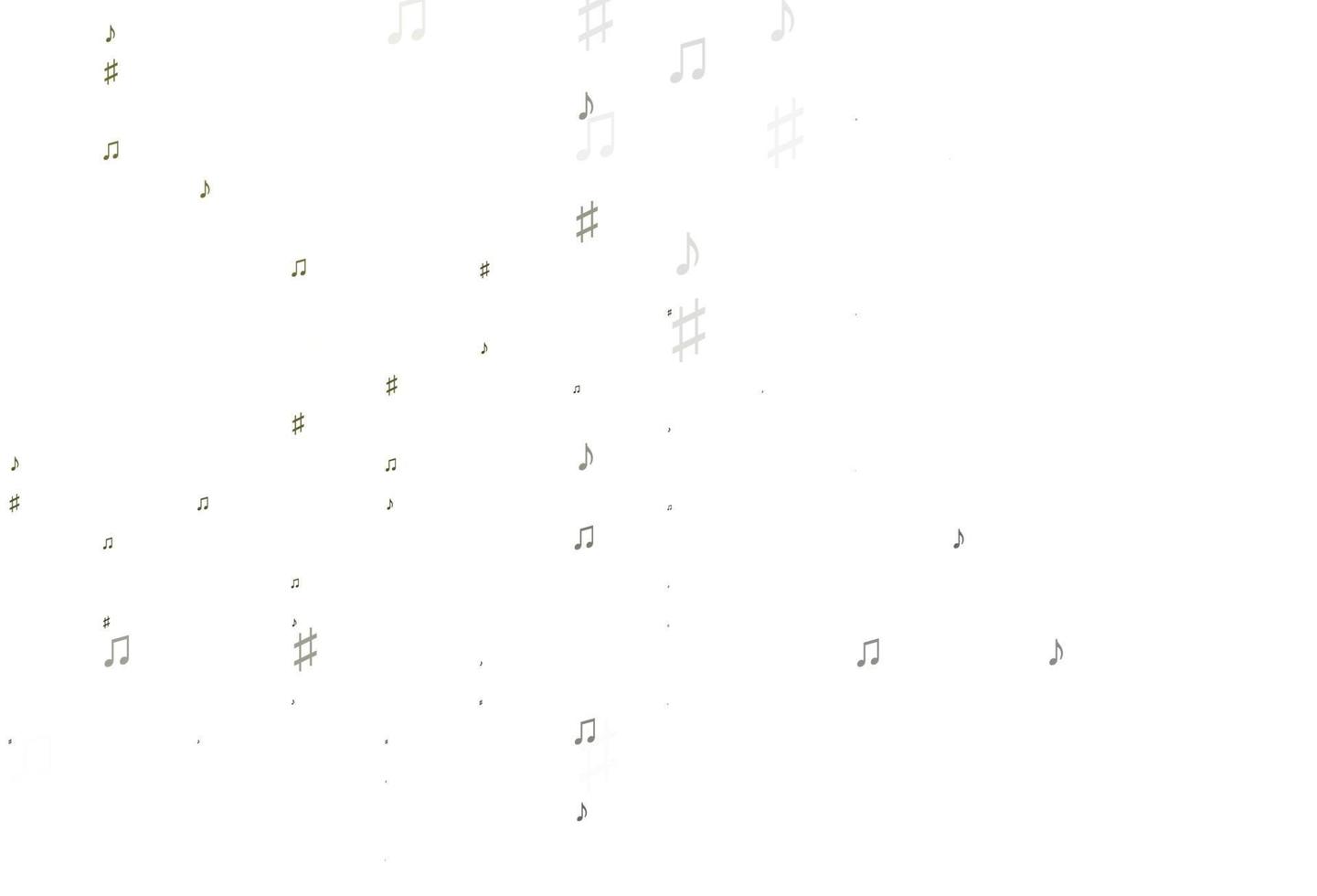 textura de vector verde claro con notas musicales.