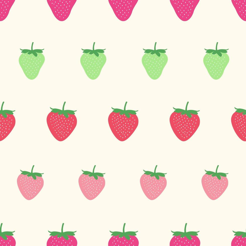 Seamless childish pattern with colorful strawberry vector background.