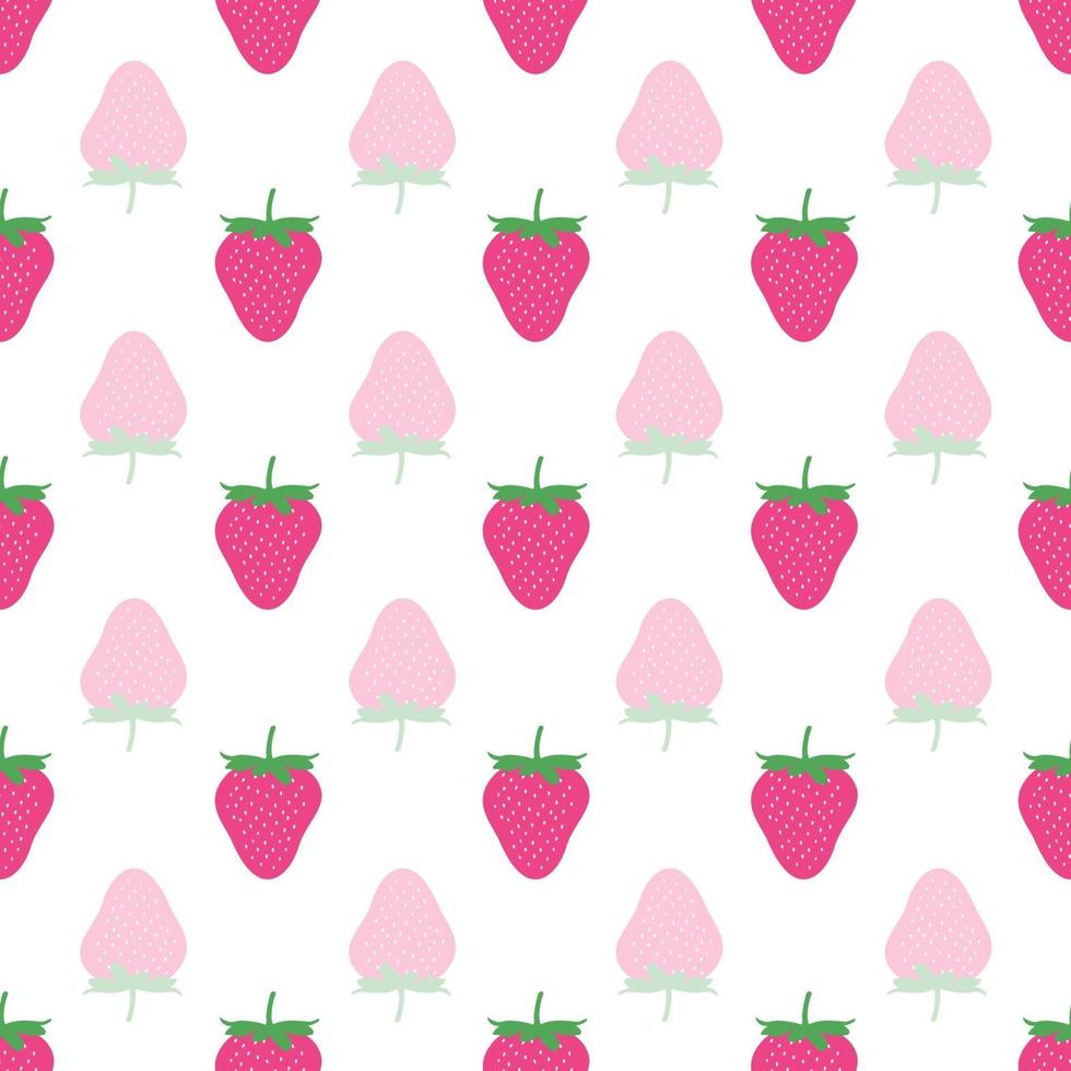 Seamless childish pattern with colorful strawberry vector background.