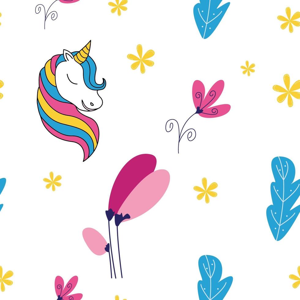 Unicorn Seamless Pattern Graphic. Surface textures for textile vector