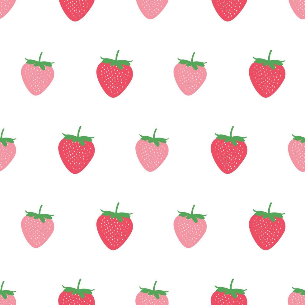 Seamless childish pattern with colorful strawberry vector background.