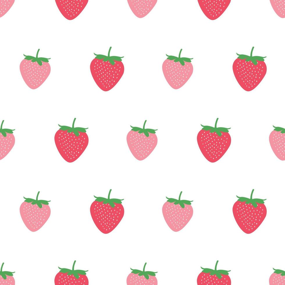 Seamless childish pattern with colorful strawberry vector background.