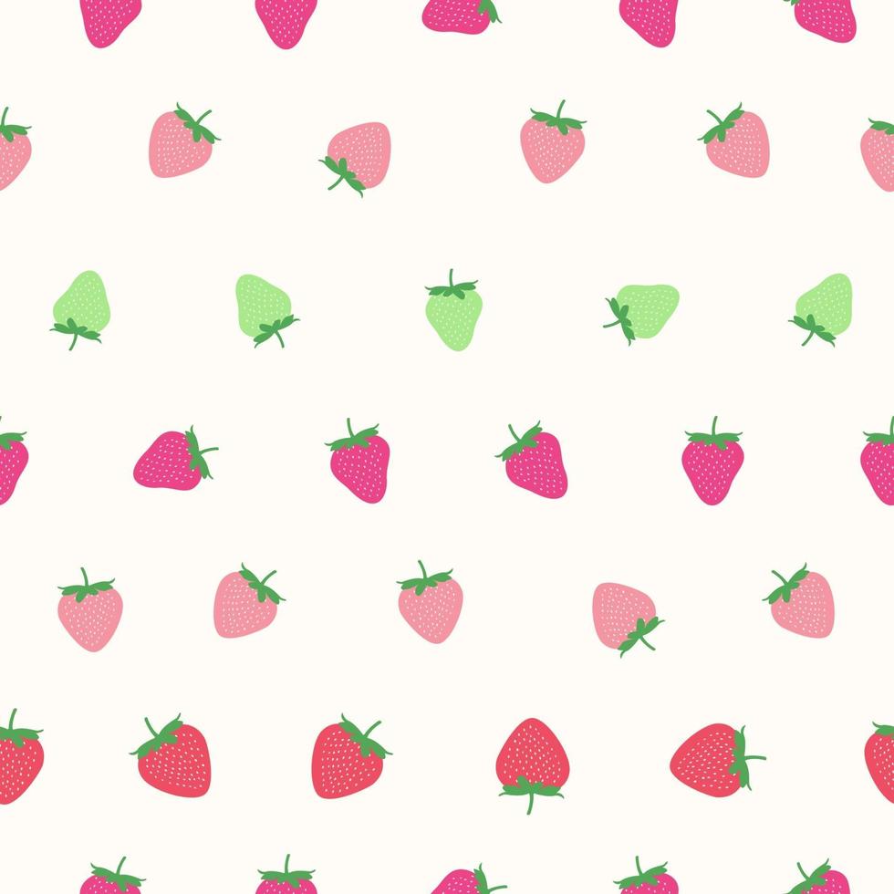 Seamless childish pattern with colorful strawberry vector background.