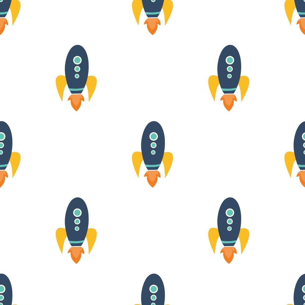 Seamless Rockets pattern graphic. Can be used for creative projects vector