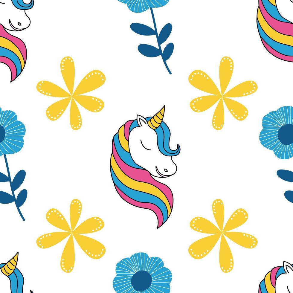 Unicorn Seamless Pattern Graphic. Surface textures for textile vector