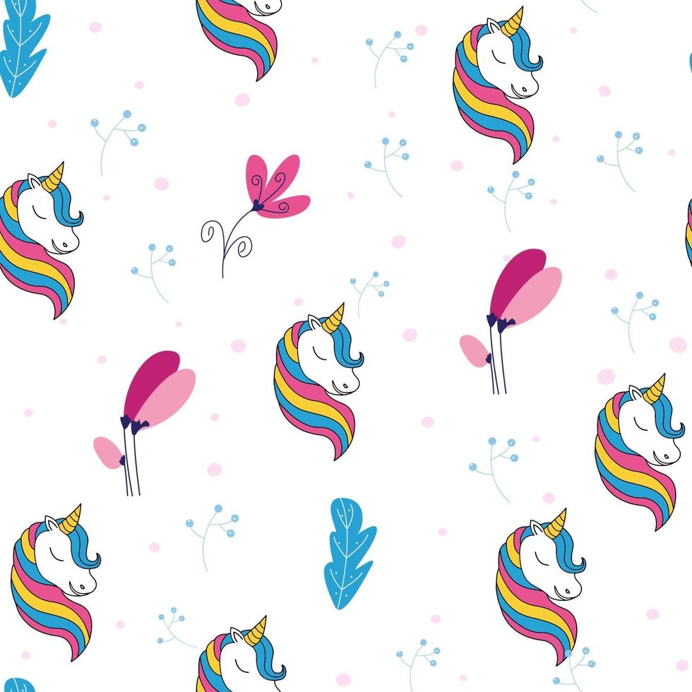 gráfico de patrones sin fisuras de unicornio. texturas superficiales para textiles vector