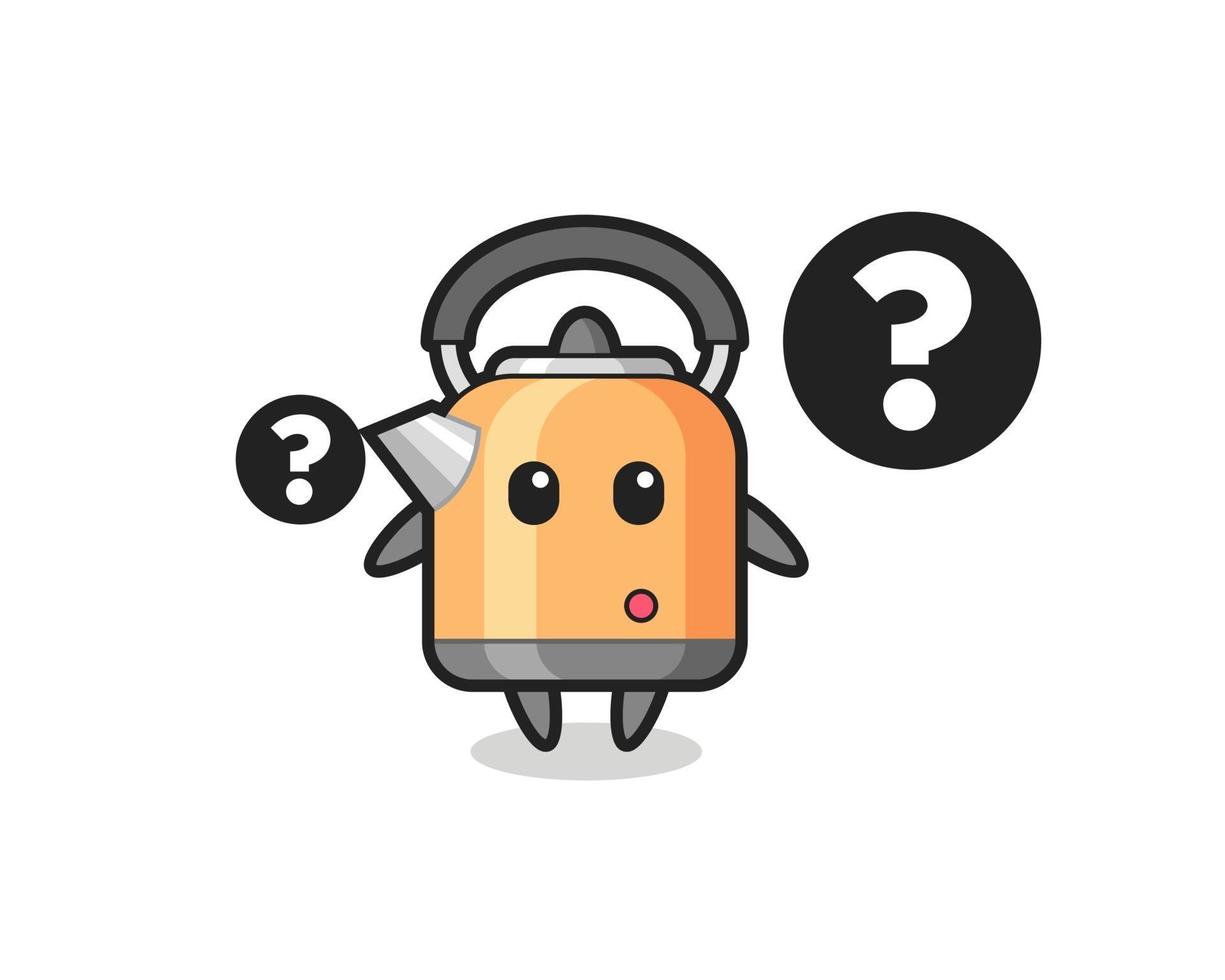 Cartoon Illustration of kettle with the question mark vector