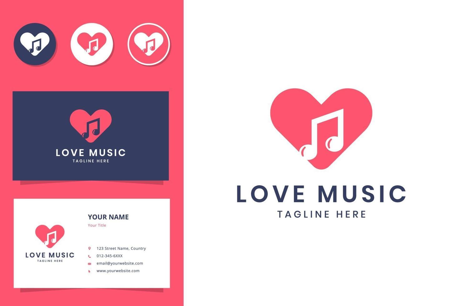 amor, música, negativo, espacio, logotipo vector