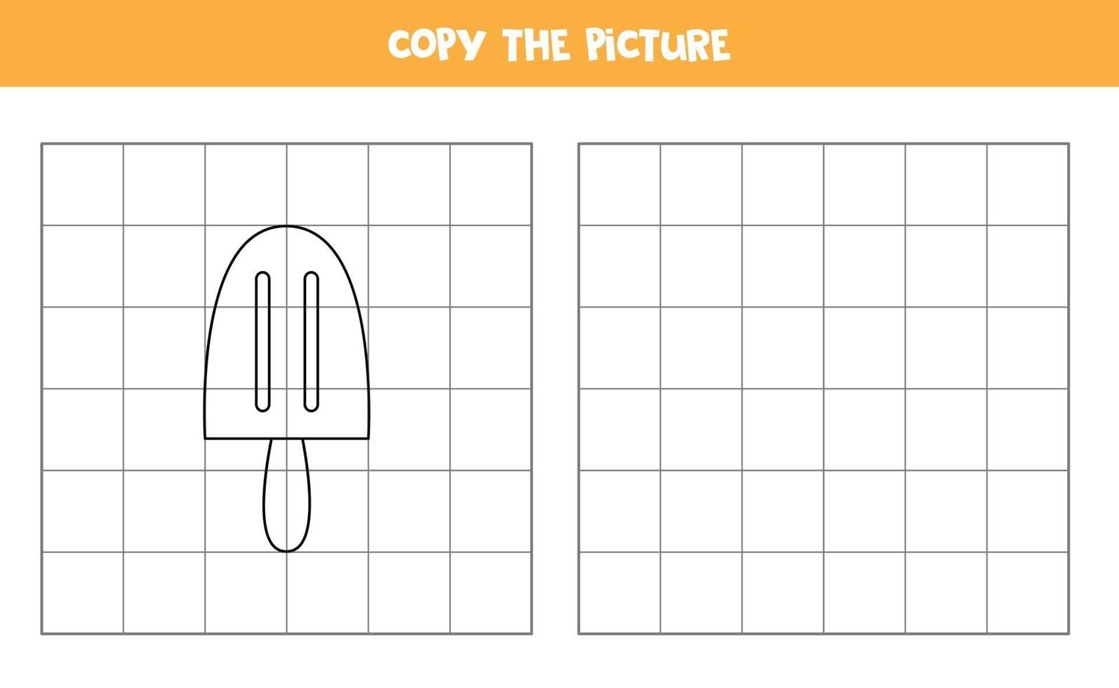 Copy the picture of ice cream. Logical game for kids. vector