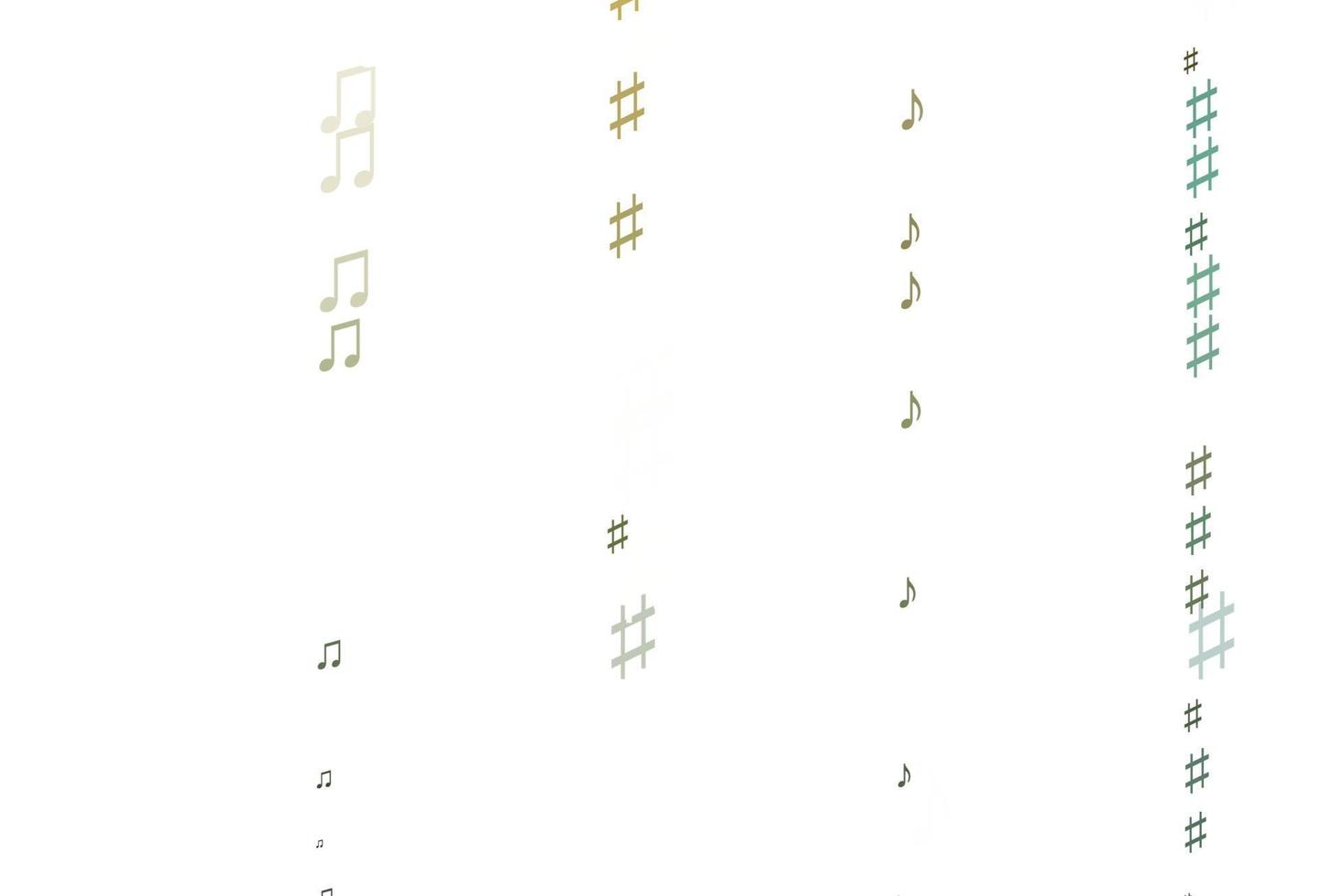 Light Green, Yellow vector template with musical symbols.