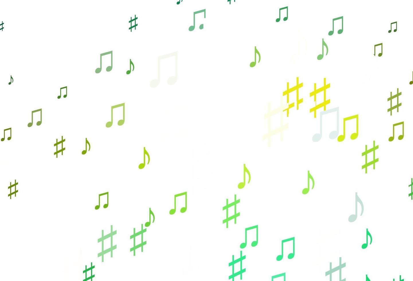 Light Green, Yellow vector pattern with music elements.