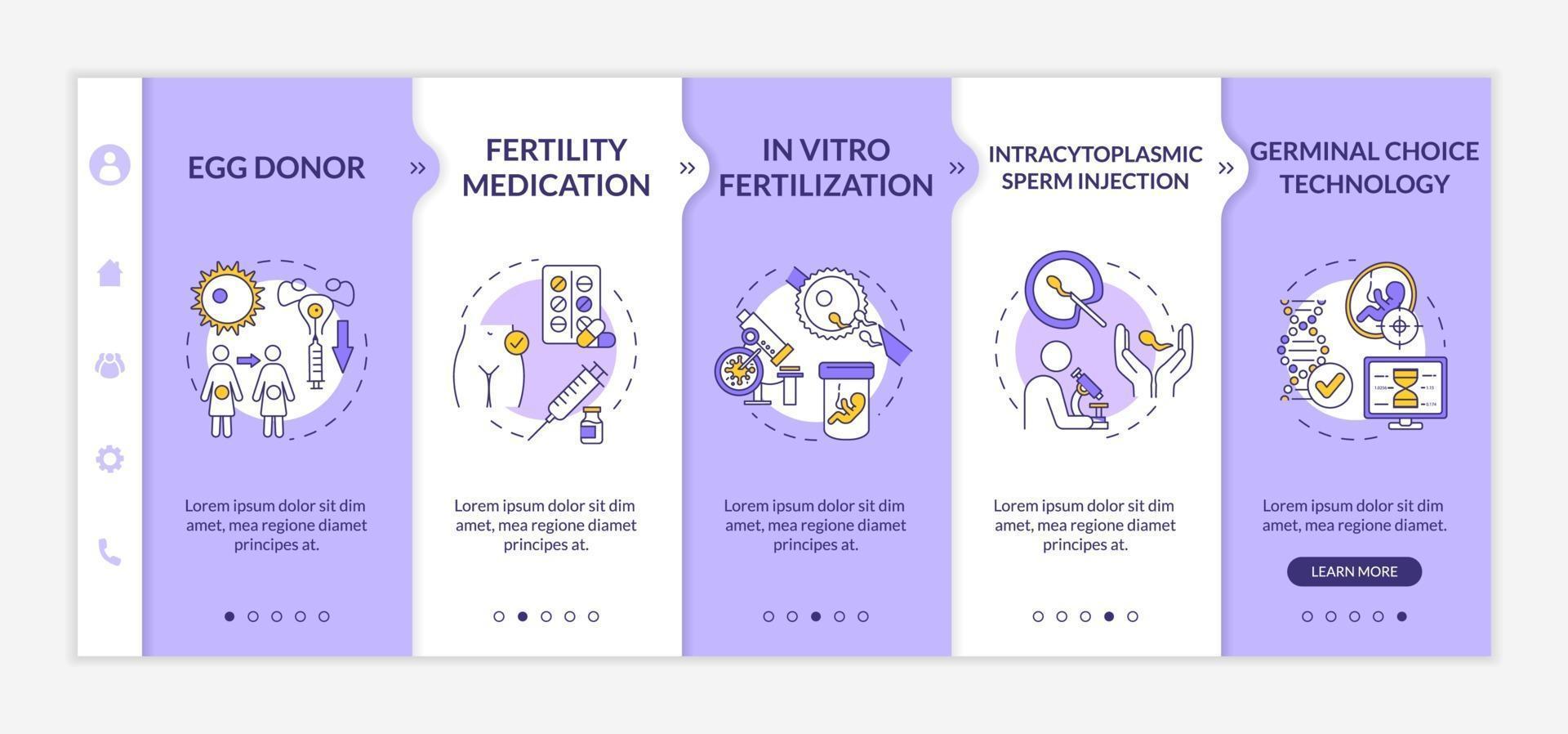Reproductive technology onboarding vector template