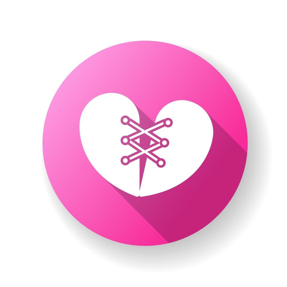 Forgiveness pink flat design long shadow glyph icon vector