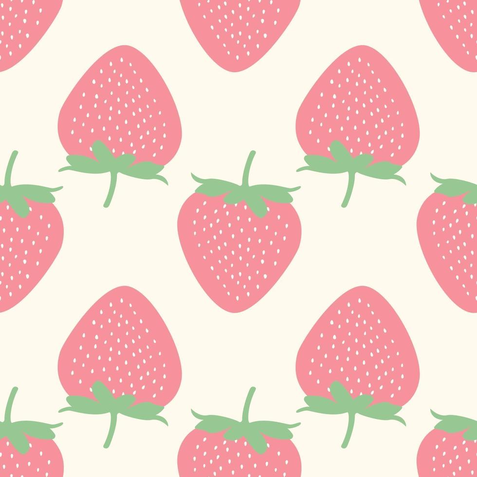 Seamless childish pattern with colorful strawberry vector background.