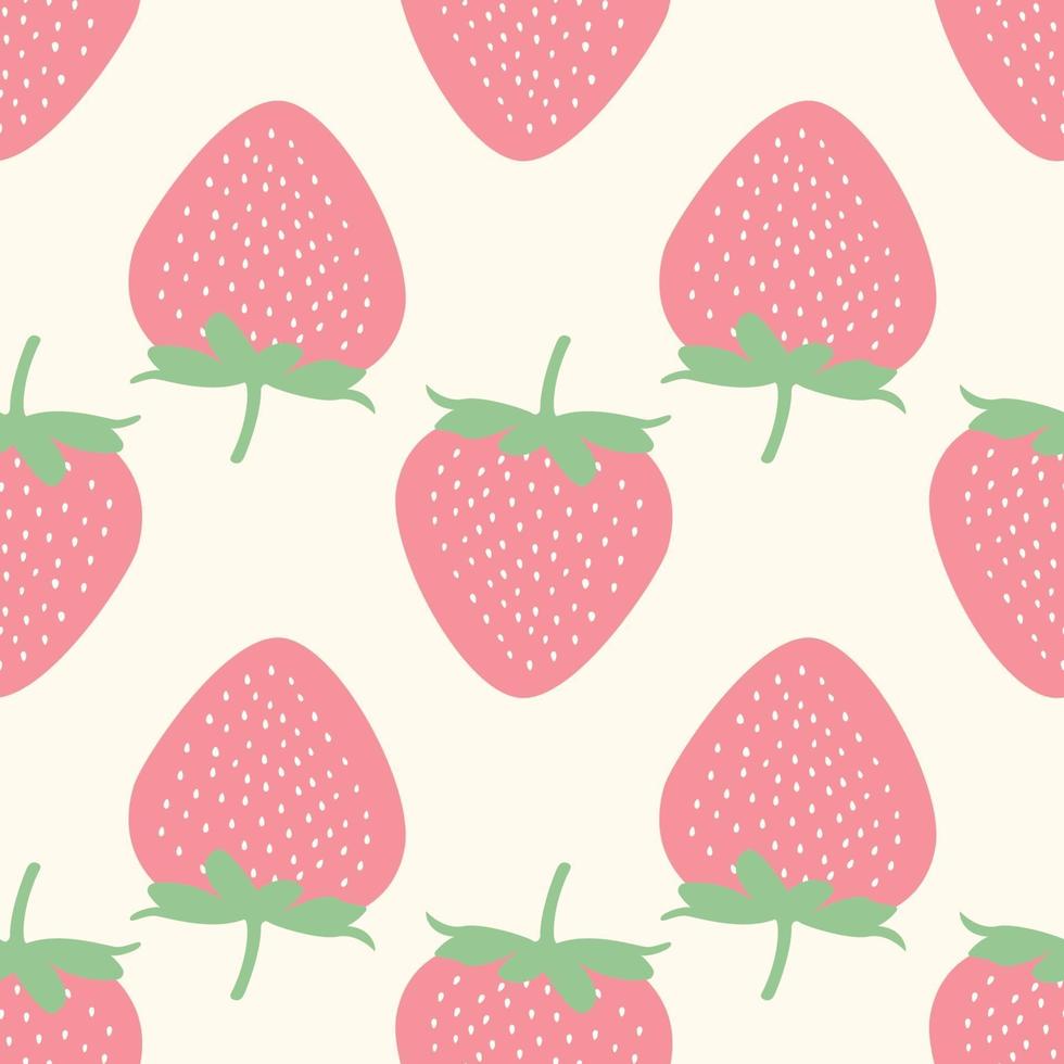 Seamless childish pattern with colorful strawberry vector background.