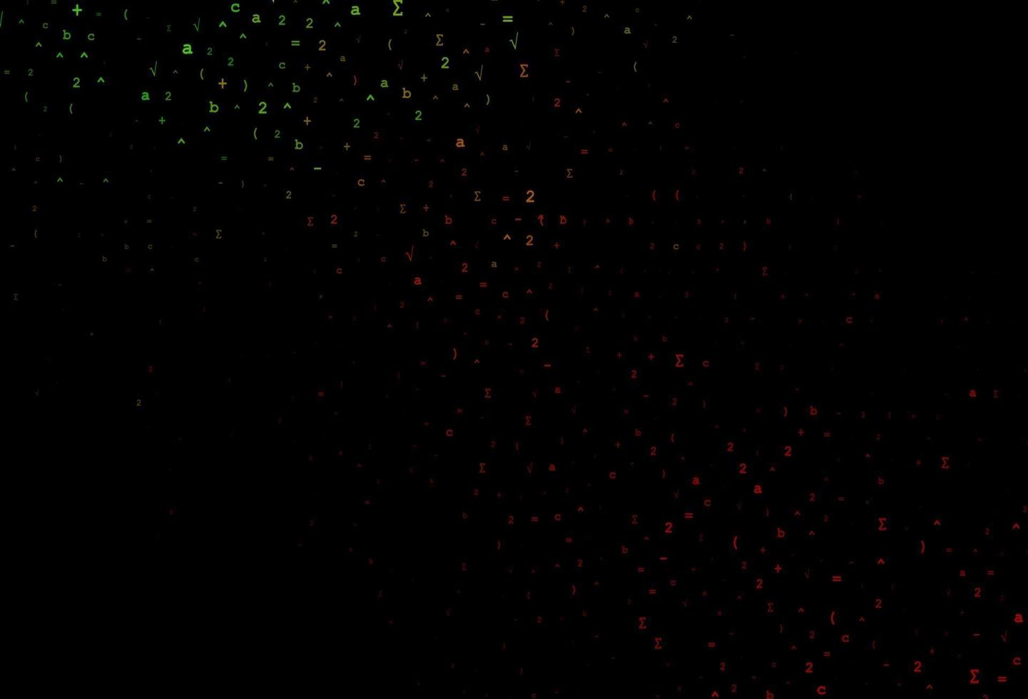 Dark Green, Red vector template with math simbols.