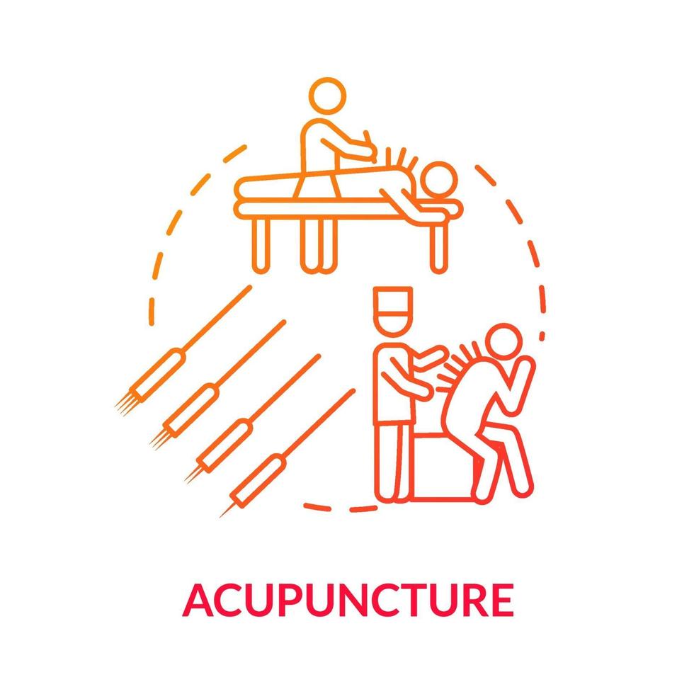 Acupuncture concept icon vector