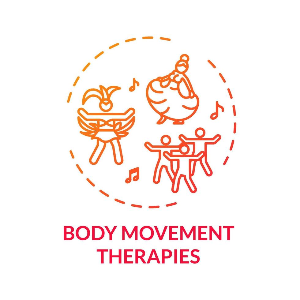 Body movement therapies concept icon vector