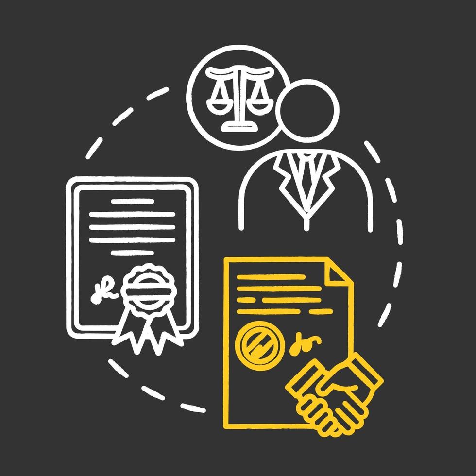 Powers of attorney chalk RGB color concept icon vector