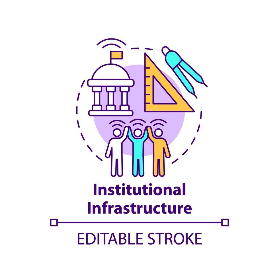 Institutional infrastructure concept icon vector