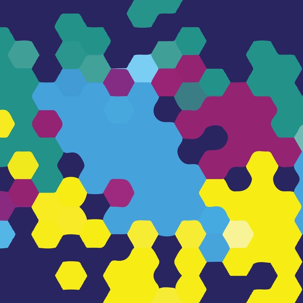 Hexagonal abstract elements vector