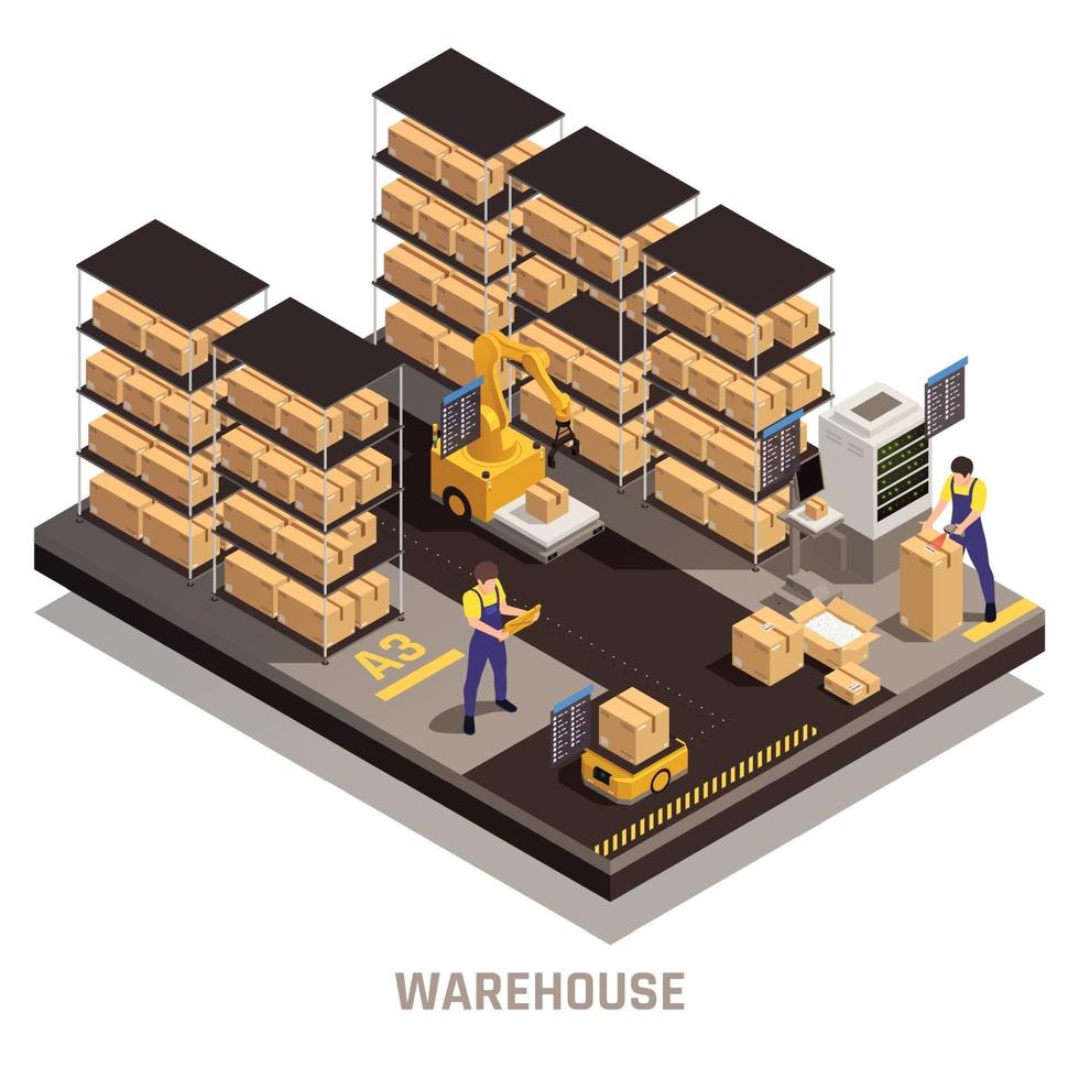 Warehouse Isometric Composition vector