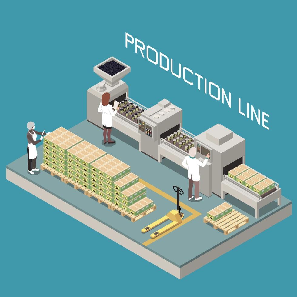 Olive Production Line Composition vector