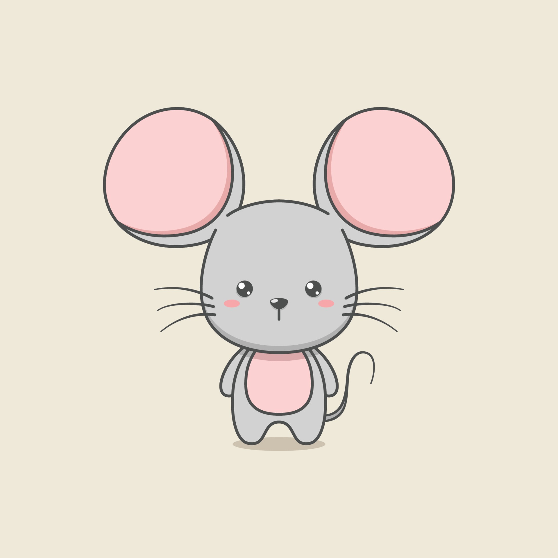 Cute Cartoon Big Ear Mouse 3293889 Vector Art at Vecteezy