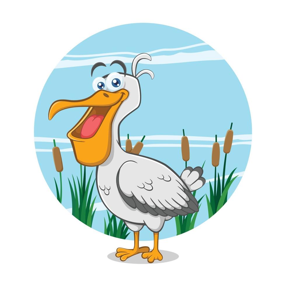 Cartoon Illustration Of Pelican Bird vector