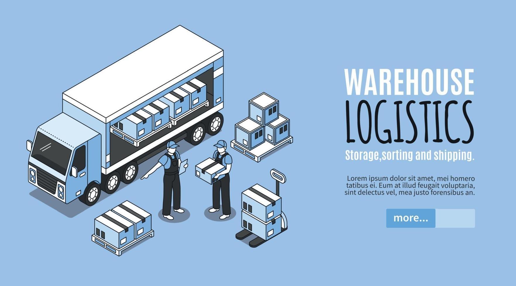 Warehouse Logistics Horizontal Banner vector